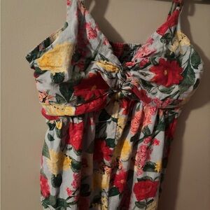 Old Navy Floral Print Jumpsuit - Red, Yellow, Green on White